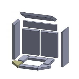 Bodenstein vorne links/rechts 140x112x25mm (Vermiculite) passend für Skantherm**