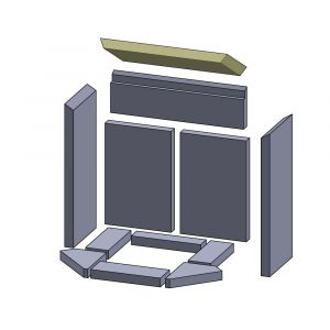 Heizgasumlenkplatte 360x170x25mm (Vermiculite) passend für Skantherm**