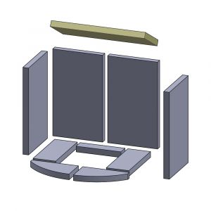 Heizgasumlenkplatte 415x170x25mm (Vermiculite) passend für Skantherm**