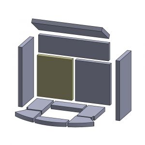 Rückwandstein links/rechts 257x220x25mm (Vermiculite) passend für Skantherm**