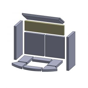 Rückwandstein oben 447x108x25mm (Vermiculite) passend für Skantherm**