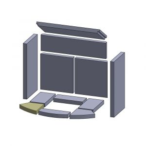 Bodenstein vorne links/rechts 144x138x25mm (Vermiculite) passend für Skantherm**