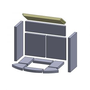 Heizgasumlenkplatte 434x172x25mm (Vermiculite) passend für Skantherm**