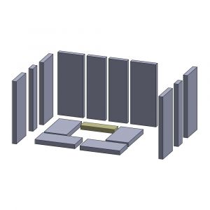 Bodenstein hinten 200x55x25mm (Vermiculite) passend für Skantherm**