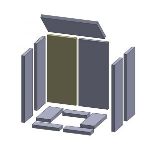 Rückwandstein links/rechts 540x235x25mm (Vermiculite) für Skantherm** Nobus 