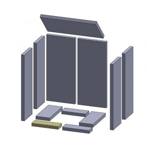 Bodenstein vorne links/rechts 220x75x25mm (Vermiculite) passend für Skantherm**