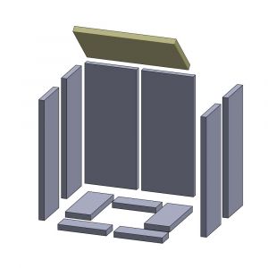 Heizgasumlenkplatte 460x240x25mm (Vermiculite) für Skantherm** Nobus
