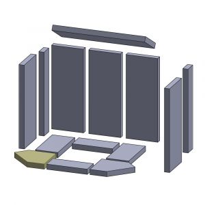 Bodenstein vorne links/rechts 170x150x25mm für Skantherm** Orio