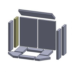 Wandstein vorne/hinten links/rechts 380x99x25mm (Vermiculite) ▷ für Skantherm** Ragani