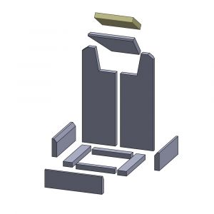 Heizgasumlenkplatte oben 195x130x25mm ▷ für Skantherm** Pico 