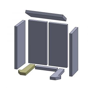 Bodenstein links/rechts 236x85x25mm (Vermiculite) passend für Skantherm**