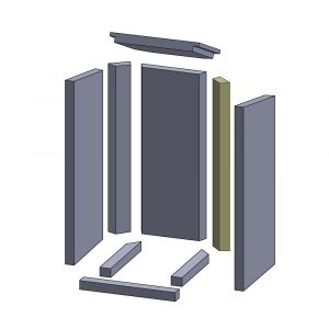 Wandstein hinten rechts 567x77x30mm (Vermiculite) passend für Thermia Neuwerk**