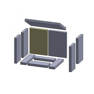 Rückwandstein links/rechts 285x200x25mm (Schamotte) passend für Thorma**