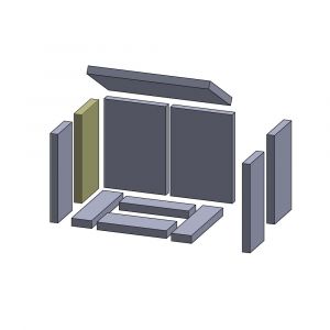 Wandstein hinten links/rechts 285x145x25mm (Schamotte) passend für Thorma**