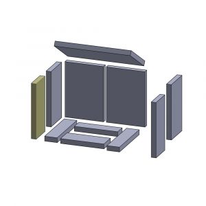 Wandstein vorne links/rechts 285x120x25mm (Schamotte) passend für Thorma**