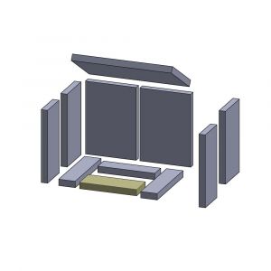 Bodenstein vorne 225x90x25mm (Schamotte) passend für Thorma**