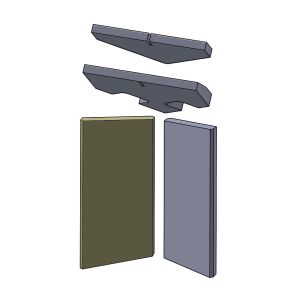 Wandstein links 364x215x30mm (Schamotte) für Wodtke**