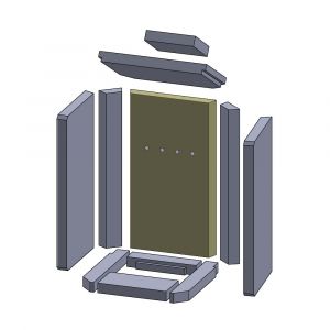 Rückwandstein 470x262x30mm (Vermiculite) passend für Wodtke**