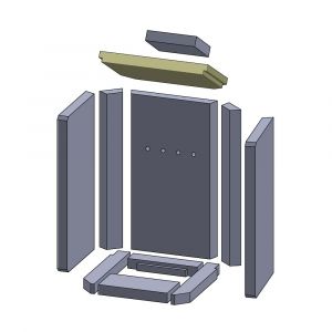 Heizgasumlenkplatte unten 328x224x30mm (Vermiculite) passend für Wodtke**
