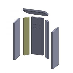 Wandstein hinten 553x96x25mm » Panadero**