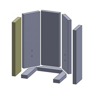 Wandstein vorne links/rechts 230x145x30mm (Schamotte) passend für Olsberg Tofane**