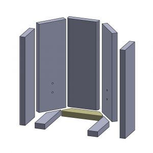 Bodenstein hinten 230x57x30mm (Schamotte) passend für Olsberg Tofane**