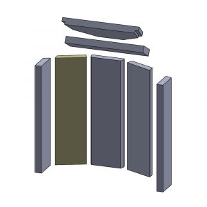 Wandstein hinten links/rechts 498x138x30mm » Novaline**