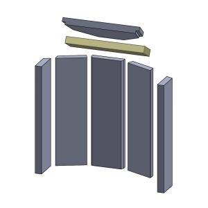 Heizgasumlenkplatte unten 367x79x30mm » Novaline**