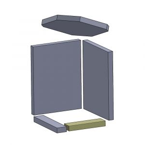 Bodenstein rechts 230x60x30mm (Schamotte) passend für Novaline**