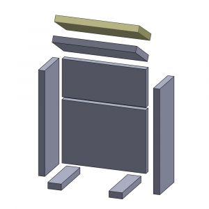 Heizgasumlenkplatte oben/unten 398x175x30mm (Schamotte) passend für Novaline Maestro**