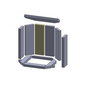 Rückwandstein links/rechts 400x117x30mm (Schamotte) passend für Novaline Stellino**