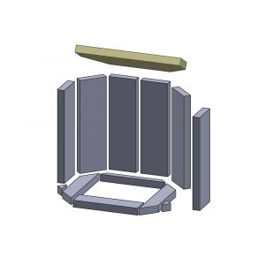 Heizgasumlenkplatte 453x173x30mm (Schamotte) passend für Novaline Stellino**