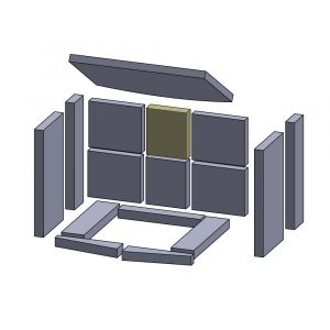 Rückwandstein mitte oben/unten 130x112x25mm (Schamotte) passend für Lotus**