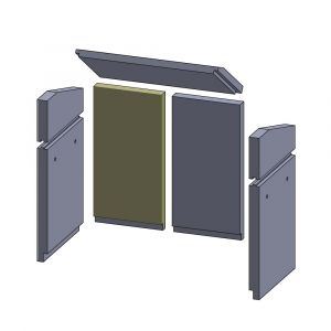 Rückwandstein links/rechts 400x200x30mm (Vermiculite), passend für Koppe** Kamine