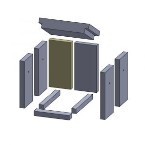 Rückwandstein links/rechts 300x142x30mm (Vermiculite) passend für Koppe Boccaccio**