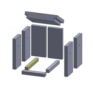 Bodenstein links/rechts 280x30x30mm (Schamotte) passend für Koppe Andantino**