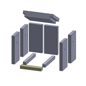 Bodenstein vorne 227x45x30mm (Schamotte) passend für Koppe Andantino**