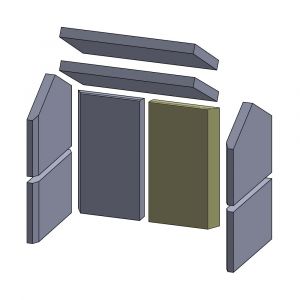 Rückwandstein rechts 377x210x40mm (Schamotte) passend für Koppe**