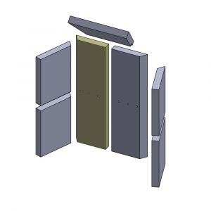 Rückwandstein links 496x153x30mm (Vermiculite) passend für Koppe Gaya**