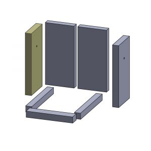 Wandstein links/rechts 300x140x30mm (Schamotte) Feuerraumauskleidung, passend für Koppe**Kamine