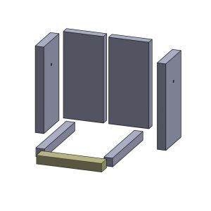 Bodenstein vorne 227x45x30mm (Schamotte) Feuerraumauskleidung, passend für Koppe**Kamine