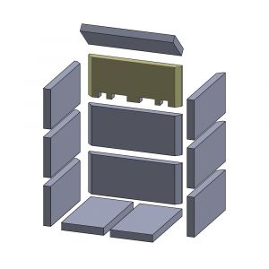 Rückwandstein oben 380x162x30mm Feuerraumauskleidung (Vermiculite), passend für Koppe** Kamine