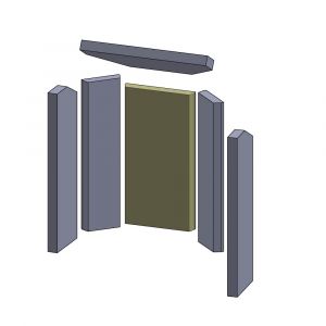 Rückwandstein 430x220x30mm (Vermiculite) passend für Jydepejsen Natura**