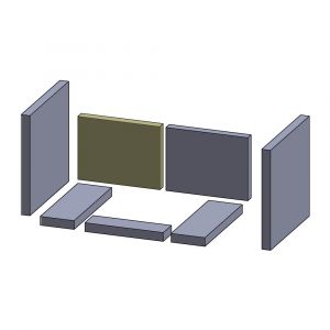 Rückwandstein links/rechts 235x180x25mm (Vermiculite), passend für HWAM** Kamine