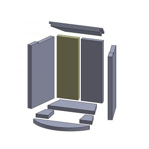 Rückwandstein links/rechts 445x153x30mm (Vermiculite) passend für GKT Ellposa **