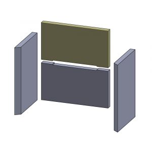 Rückwandstein oben/unten 401x220x30mm (Vermiculite) passend für Eurotherm **