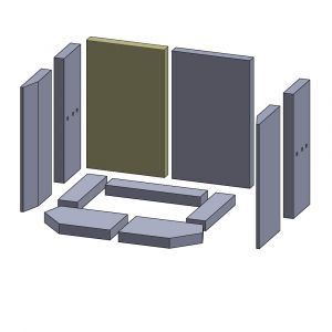 Rückwandstein links/rechts 380x233x30mm (Vermiculite) passend für Eurotherm **