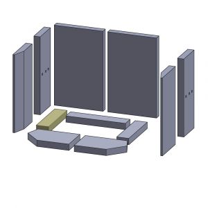 Bodenstein links/rechts 233x58x30mm (Schamotte) Feuerraumauskleidung, passend für Eurotherm**Kamine