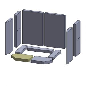 Bodenstein vorne links/rechts 224x140x30mm (Schamotte) passend für Eurotherm **