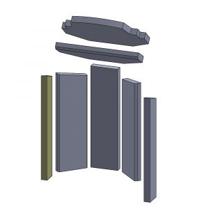 Wandstein vorne links 513x80x30mm (Schamotte) passend für Drooff Teglio **
